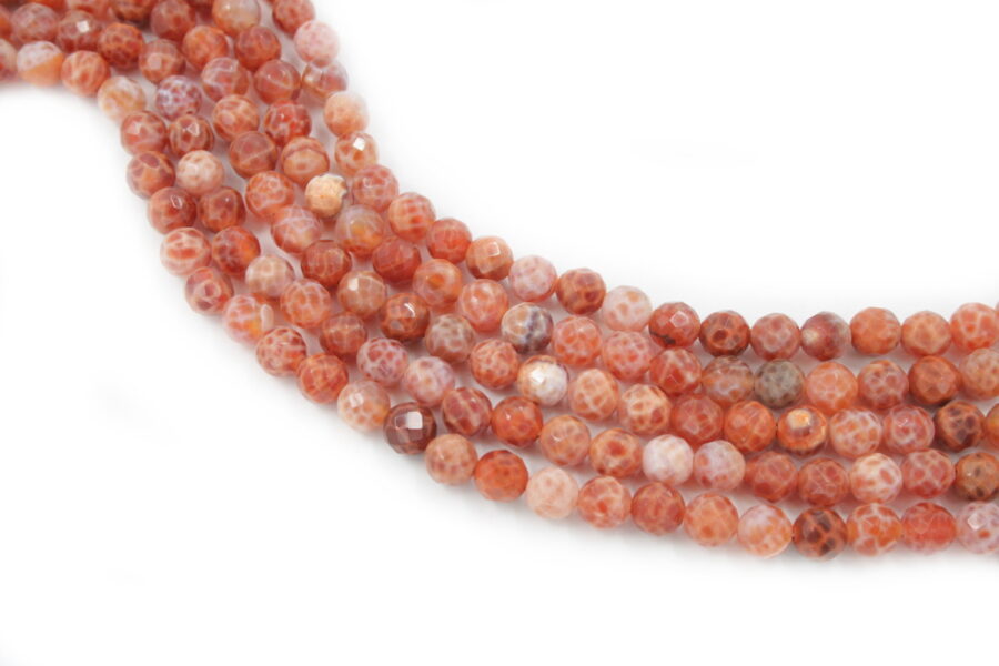 fire agate fili round sfaccettati 8mm