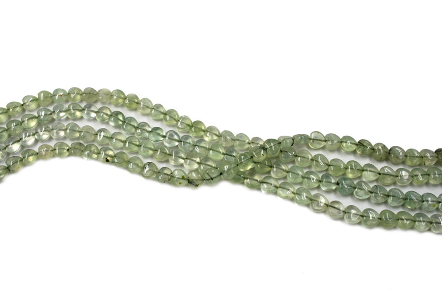 Quarzo verde tormalinato fili cuori 8mm