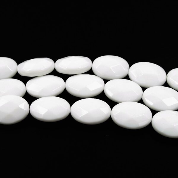 agata bianca fili flat oval sfaccettati 20x15mm
