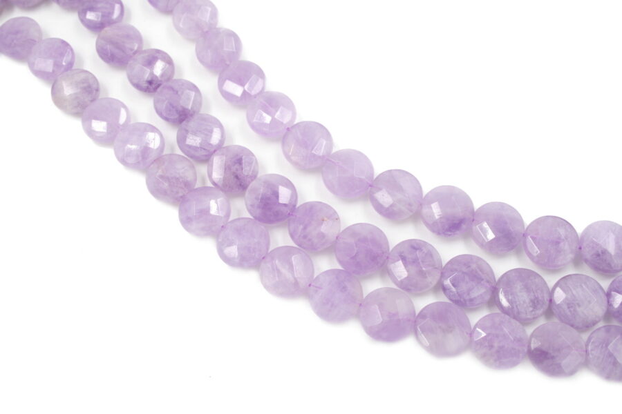 Ametista lavanda fili monete sfaccettate 10mm