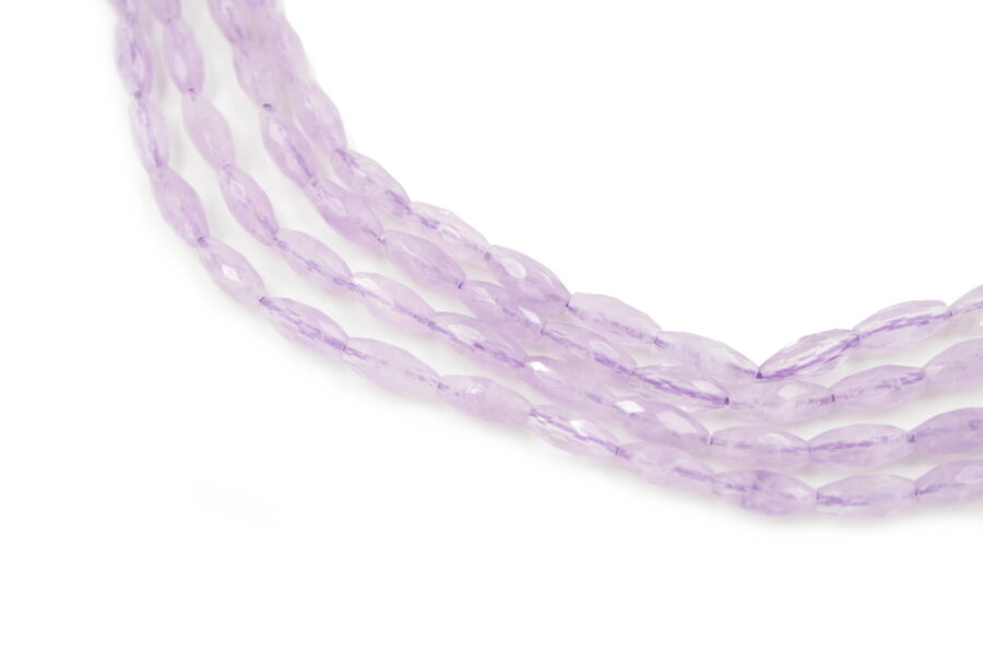 Ametista lavanda fili olive sfaccettate 12x5mm