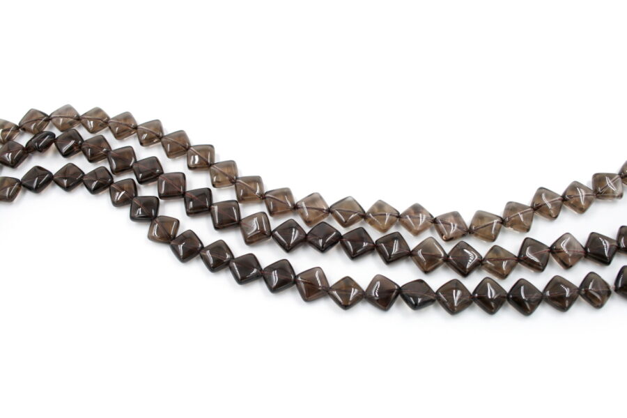 Quarzo fumè fili rombi 10mm - Foro ad Angolo