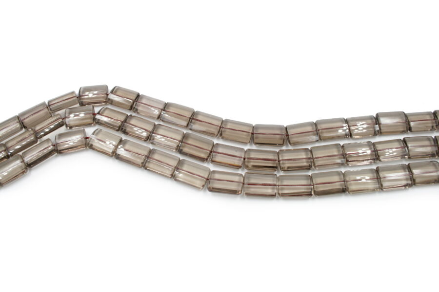 Quarzo fumè fili rettangoli sfaccettati 18x13mm