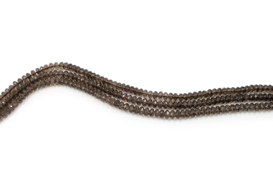 Quarzo fumè fili rondelle sfaccettate 8x4mm
