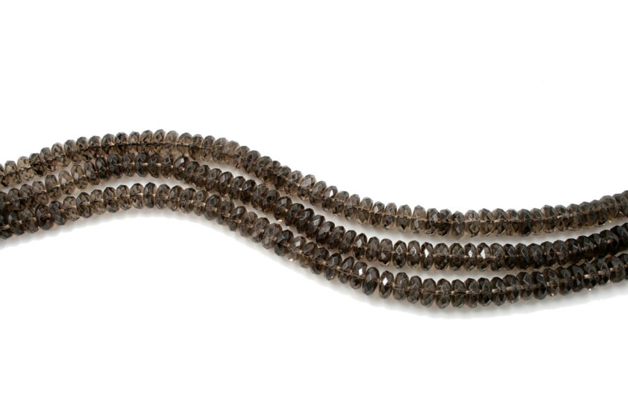 Quarzo fumè fili rondelle sfaccettate 10x5mm