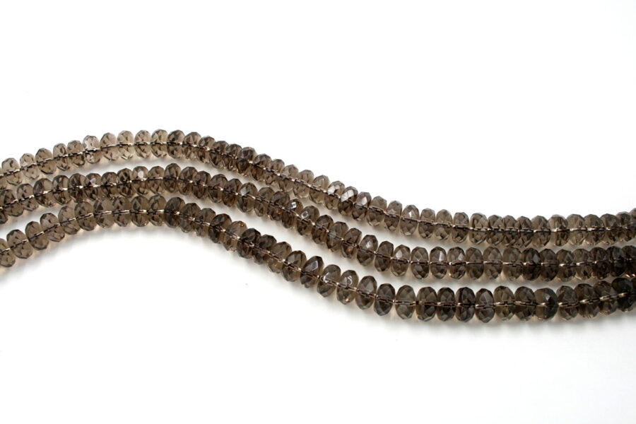 Quarzo fumè fili rondelle sfaccettate 12x6mm