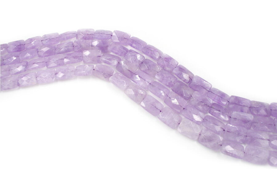 Ametista lavanda fili rettangoli sfaccettati 18x13mm