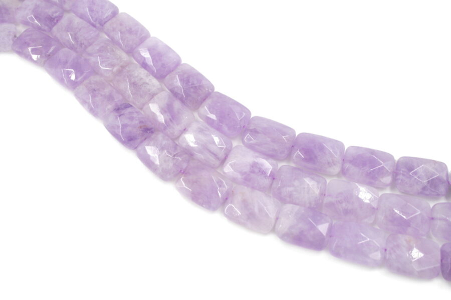 Ametista lavanda fili rettangoli sfaccettati 20x15mm
