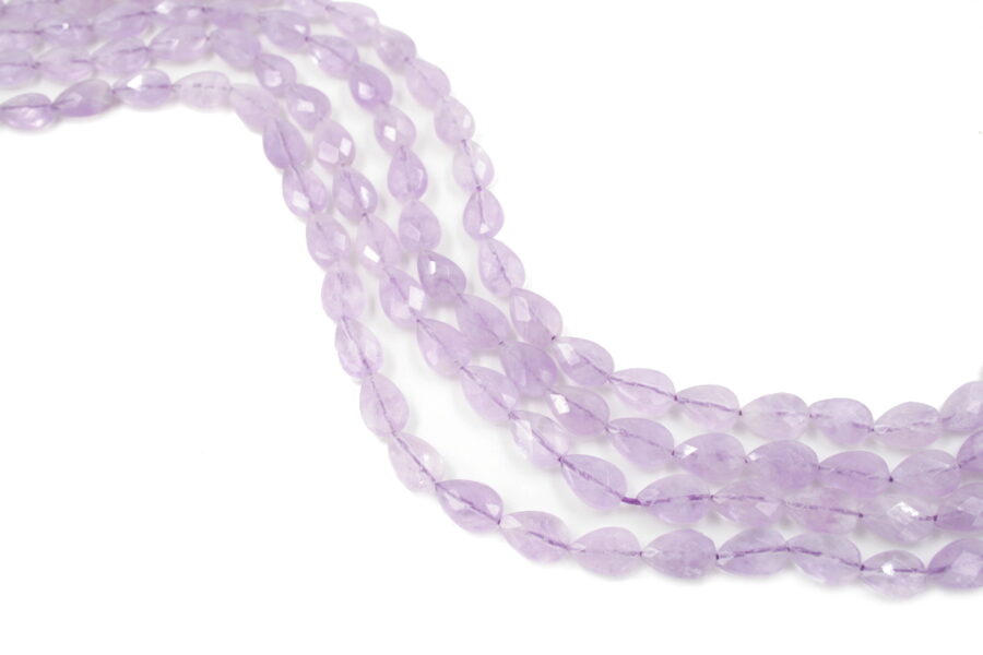 Ametista lavanda fili flat drop sfaccettati 12x8mm