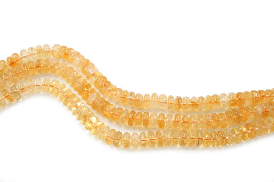 Quarzo Citrino fili rondelle 10x5mm