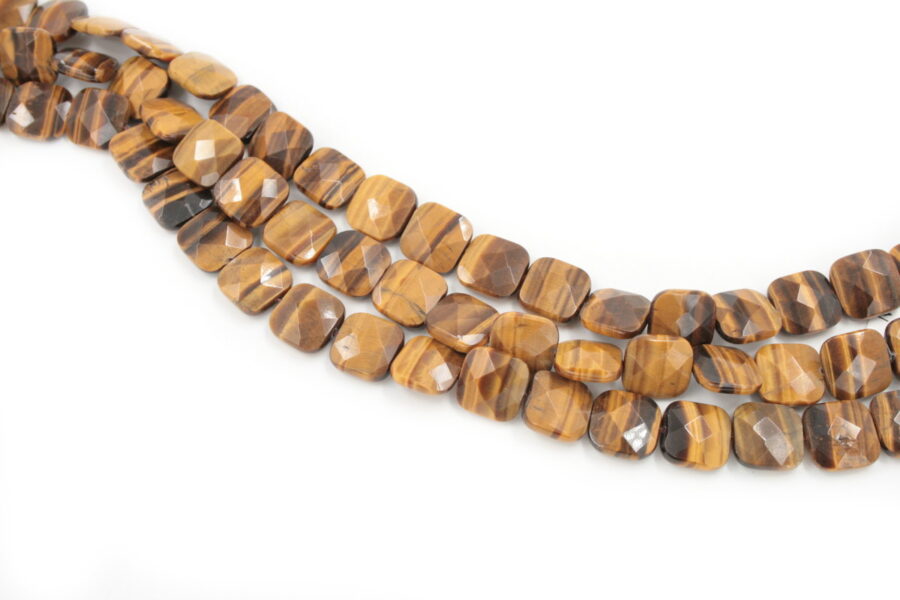 occhio di tigre fili quadrati sfaccettati 10mm