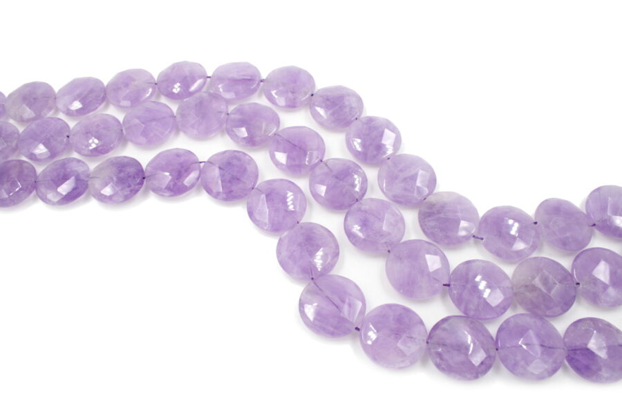 Ametista lavanda fili monete sfaccettate 25mm
