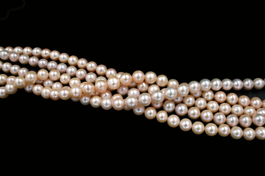 Perle d'acqua Dolce fili round 11½-12mm  - Colore Bianco e Naturale - immagine 2