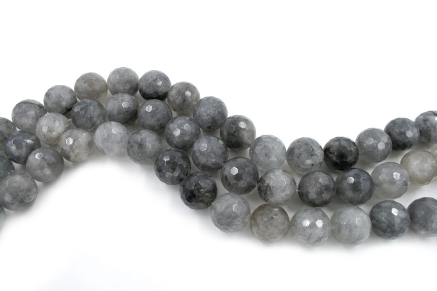 Quarzo Grigio fili tondi sfaccettati 3mm a 20mm