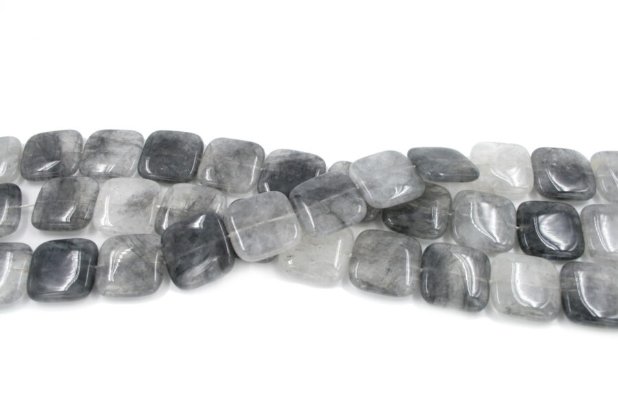 Cloudy quartz fili quadrati 25mm