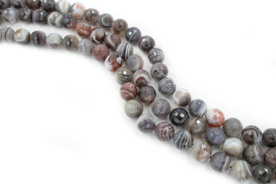 agata botswana fili round sfaccettati 10mm