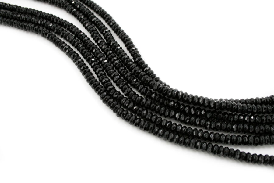 Agata nera fili rondelle sfaccettate 6x3mm