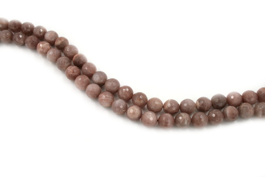 moonstone rosa fili round sfaccettati 14mm