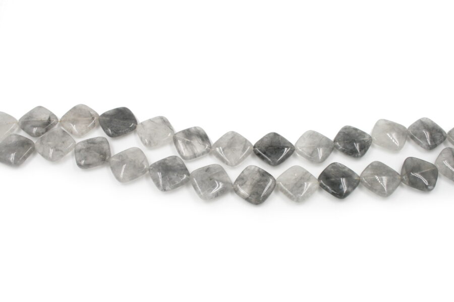 Cloudy quartz fili rombi 20mm - Foro Angolo