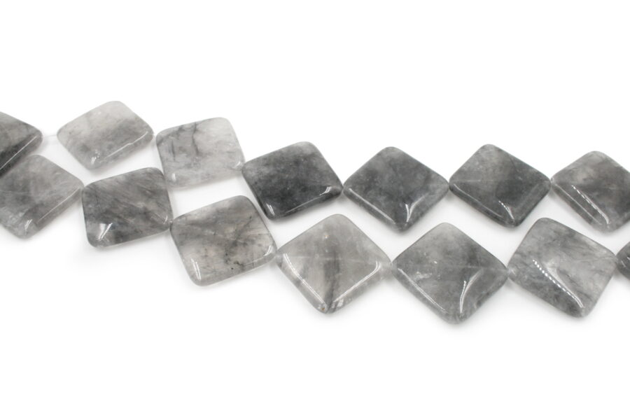 Cloudy quartz fili rombo 40mm - Foro ad Angolo