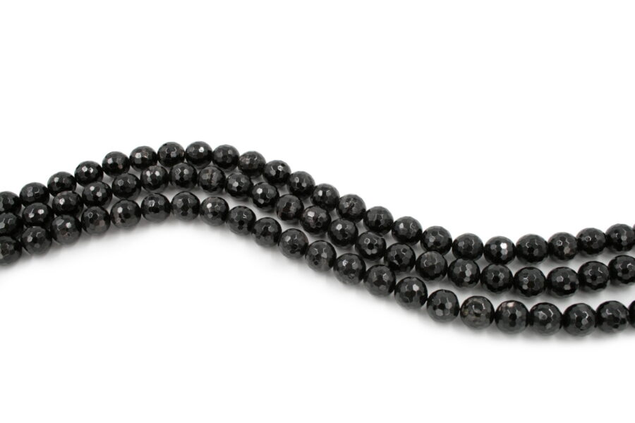 Black Silver fili round sfaccettati 12mm