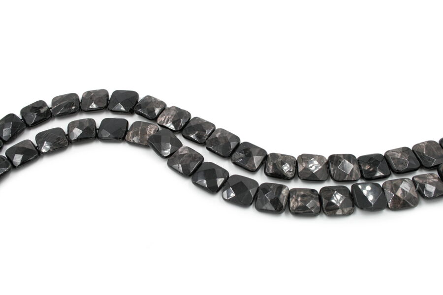 Black Silver fili quadrati sfaccettati 15mm