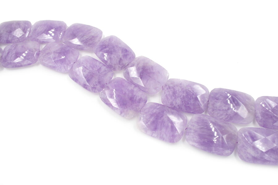 Ametista lavanda fili rettangoli sfaccettati 40x30mm