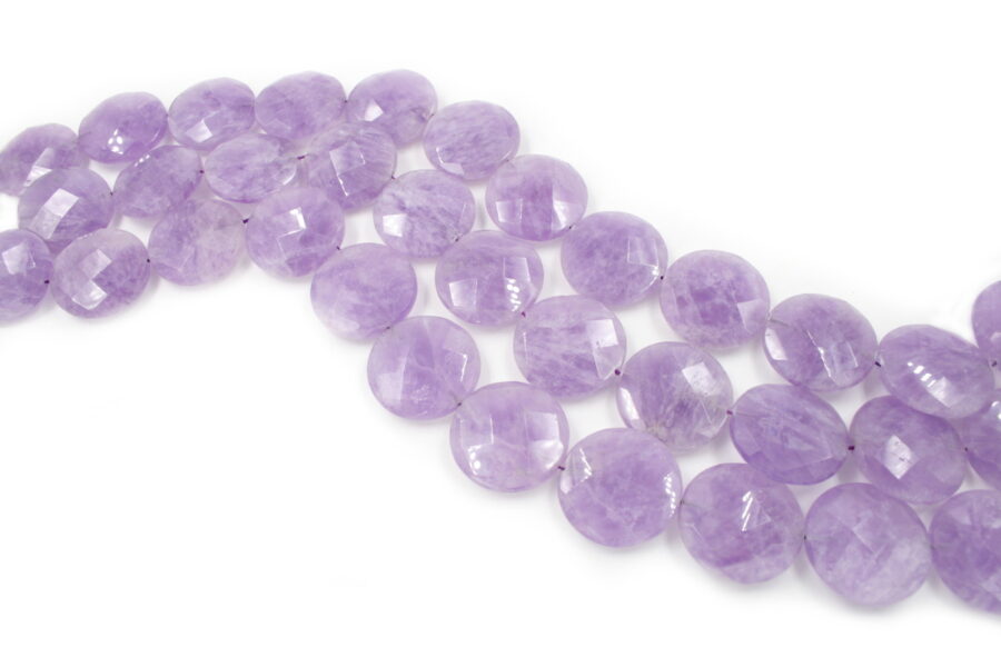 Ametista lavanda fili monete sfaccettate 30mm