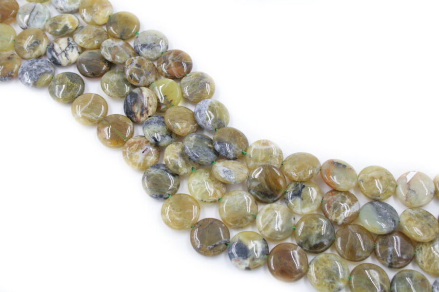 opale verde fili monete 14mm