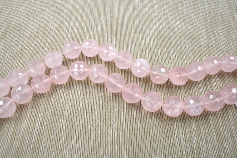 Quarzo rosa fili round sfaccettati 20mm