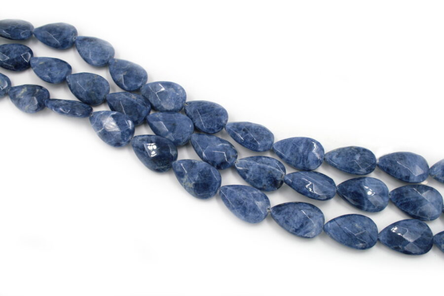 sodalite fili flat drop sfaccettate 25x15x6mm