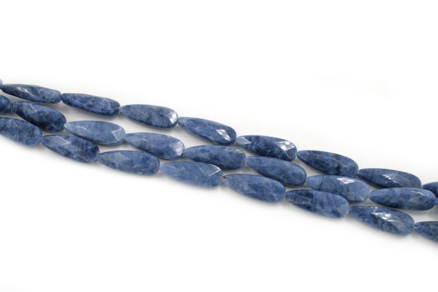 sodalite fili flat drop sfaccettate 30x10x8mm