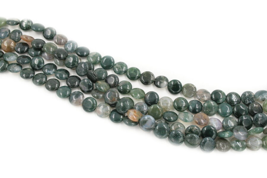 moss agate fili monete 10mm