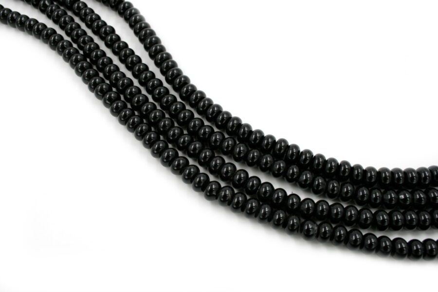Agata nera fili rondelle 8x5mm