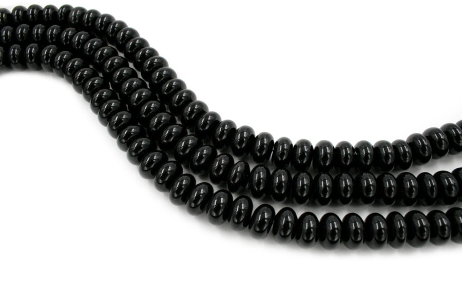 Agata nera fili rondelle 15x8mm