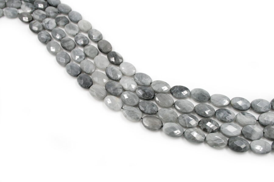 Occhio d'aquila fili flat oval sfaccettati 14x10mm