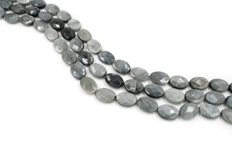 Occhio d'aquila fili flat oval sfaccettati 18x13mm