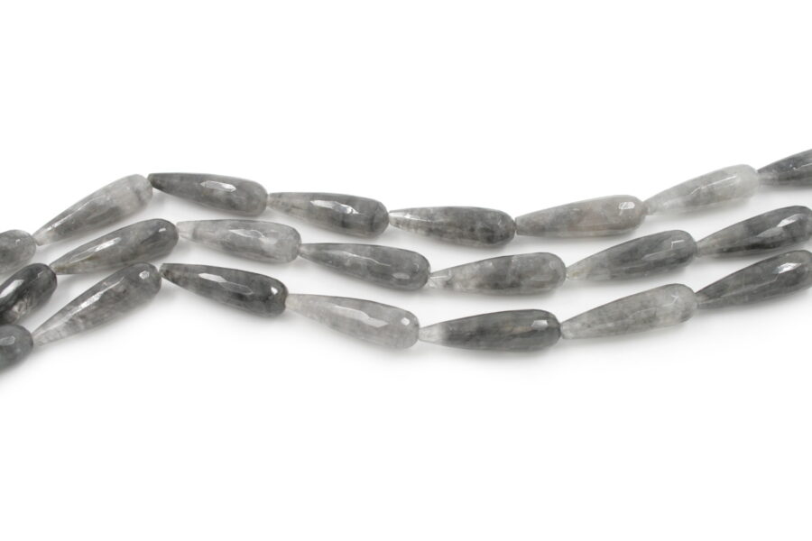 Cloudy quartz fili drop sfaccettati 40x12mm - 40x10mm