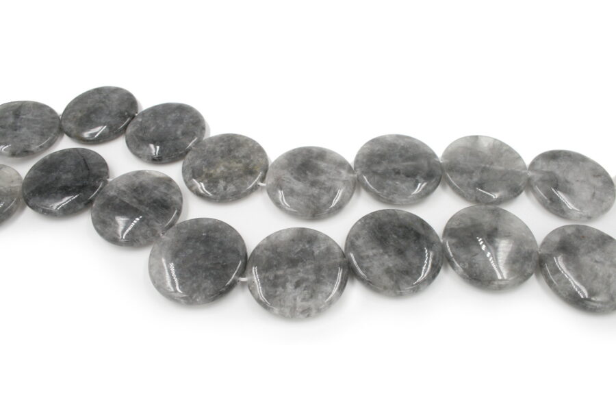 Cloudy quartz fili monete 50mm