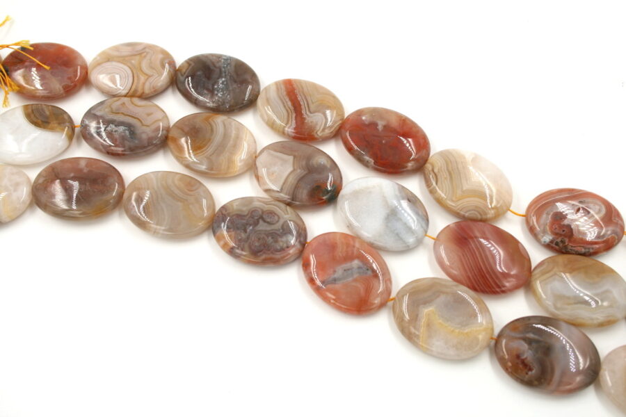 agata botswana gialla fili flat oval 40x30mm