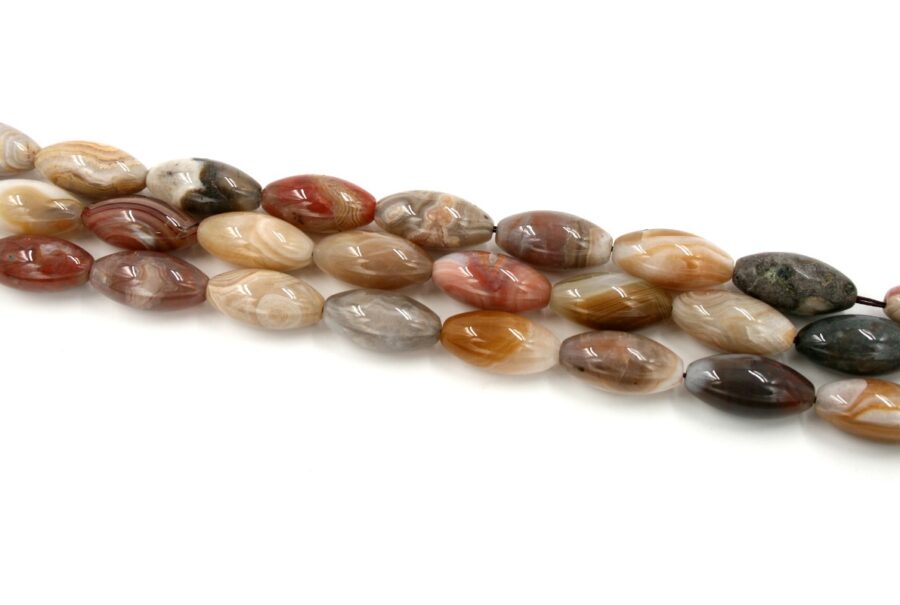 agata botswana gialla fili olive 30x15mm