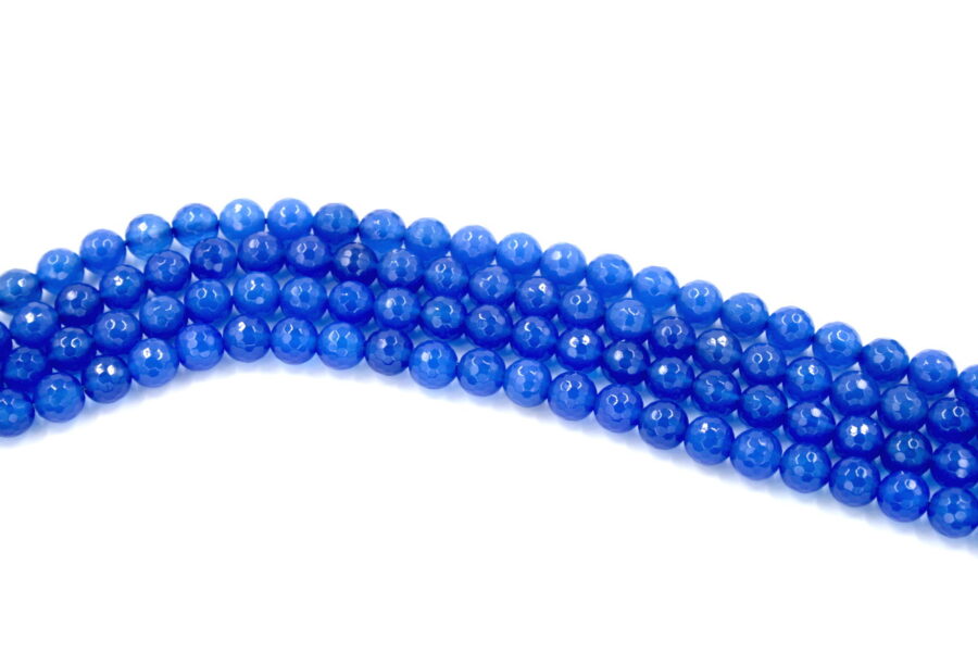 agata blu fili round sfaccettati 6mm