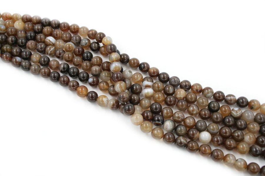 Agata Marrone Striata fili tondi 6mm a 20mm