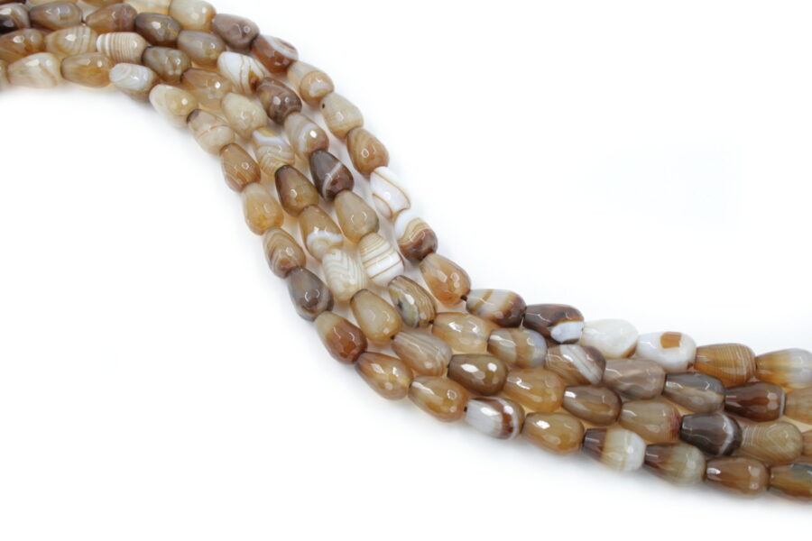 agata marrone striata fili drop sfaccettate 14x10m