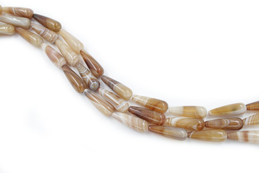 agata marrone striata fili drop 30x10mm