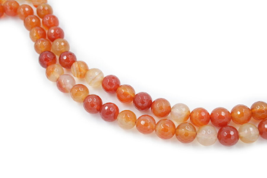 Agata rossa fili round sfaccettati 12mm - Multicolor