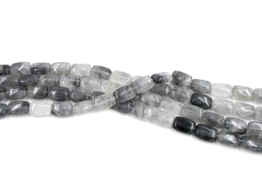 Cloudy quartz fili rettangoli 14x10mm