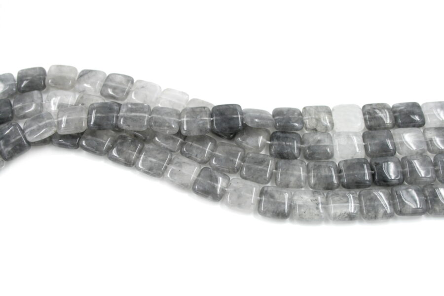 Cloudy quartz fili quadrati 15mm