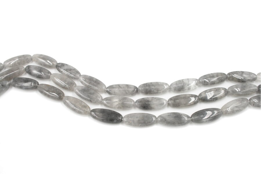 Cloudy quartz fili flat oval 28x12mm