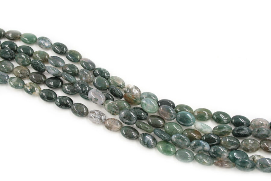 moss agate fili flat oval 18x13mm